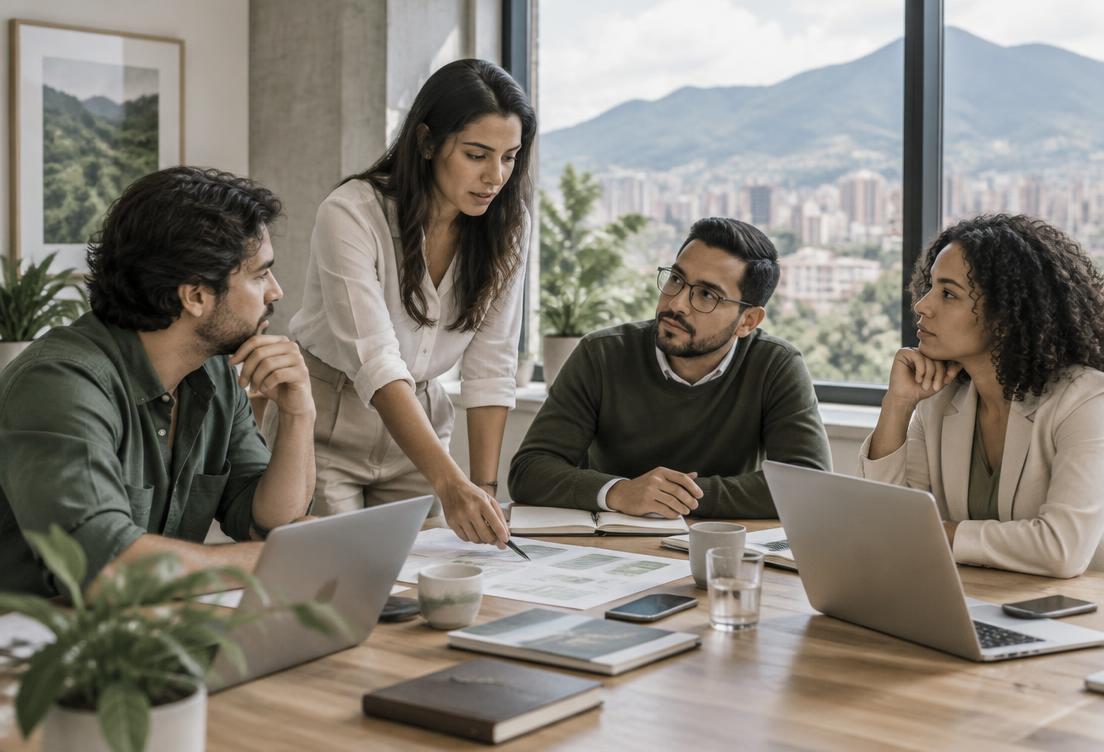 Equipo colaborando en una sesión de trabajo